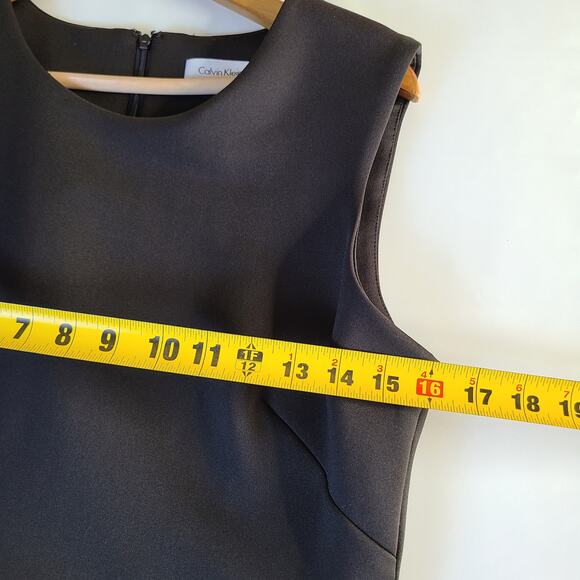 Calvin Klein Gold Zip Detailed Black Midi Cocktail Dress Size 10 - Picture 5 of 10